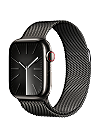 Apple Watch Series 9 GPS + Cellular leasen, 41 mm oder 45 mm Edelstahlgehäuse Graphit, Milanaise Armband Graphit