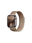 Apple Watch 10 GPS + Cellular leasen, 42 mm oder 46 mm Titan Gold, Milanaise Armband Gold