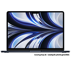MacBook Air 13, Apple M2 Chip mit 8‑Core CPU und 10‑Core GPU, 512 GB bis 2 TB SSD leasen, Farbe Mitternacht