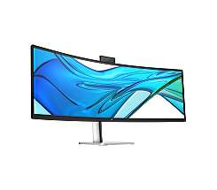 HP Pro 549pm 49 Zoll Konferenz-Monitor leasen, VA, 5120 x 1440 DQHD, 165 Hz, 5-MP-Webcam, USB-C 140 W - Schwarz/Silber