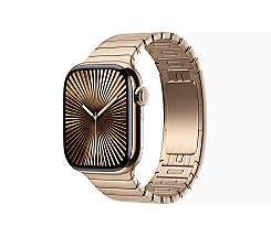 Apple Watch 10 GPS + Cellular leasen, 42 mm oder 46 mm Titan Gold, Gliederarmband Gold