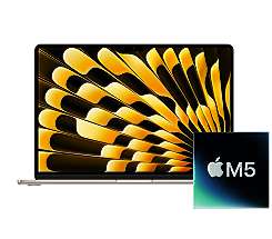 MacBook Air 13 mit M5 Chip leasen - mieten, 16 GB RAM, 512 GB SSD, 10-Core CPU 8-Core GPU, Farbe Polarstern, MDHA4D/A 