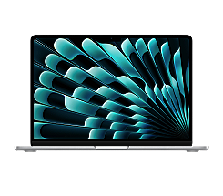MacBook Air 15 mit M3 Chip, 8C CPU 10C GPU leasen, 8 bis 24 GB RAM, 256 GB bis 2 TB SSD, Farbe Silber