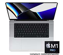 Apple MacBook Pro 16 mit M1 Pro Chip 10-Core, 16 bis 32 GB RAM, 1TB bis 8TB SSD leasen, Silber MK1F3D/A