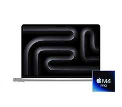 Apple MacBook Pro 16 M4 Pro Chip leasen, 48GB/512GB SSD, 14-Core CPU 20-Core GPU, Silber, MX2U3D/A