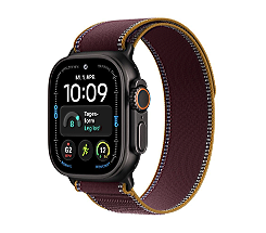 Apple Watch Ultra 4 Schwarz leasen, mit Trail Loop Armband Burgunder