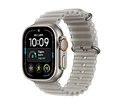 Apple Watch Ultra 4 Natur leasen, mit Ocean Armband Grau