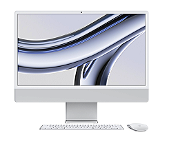 Apple iMac 24 M3 Chip leasen, 8-Core CPU 10-Core GPU, 256 GB SSD Silber, MQRJ3D/A  