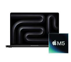 Apple MacBook Pro 14 M5 Chip leasen, 16GB/512GB SSD, Space Schwarz MDE04D/A