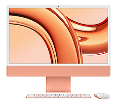 Apple iMac 24 M3 Chip leasen, 8-Core CPU 10-Core GPU, 512 GB SSD, Orange Z19S