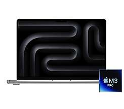 Apple MacBook Pro 14 M3 PRO leasen, 18GB/1TB SSD, 12-Core CPU 18-Core GPU, Silber MRX73D/A, inkl. Konfigurator  