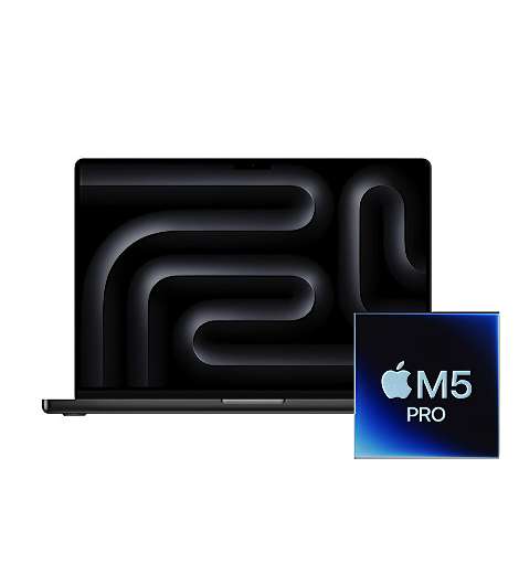 Apple MacBook Pro 16 M5 Pro Chip leasen, 24GB RAM 1TB SSD, 18-Core CPU 20-Core GPU, Space Schwarz, MGEA4D/A