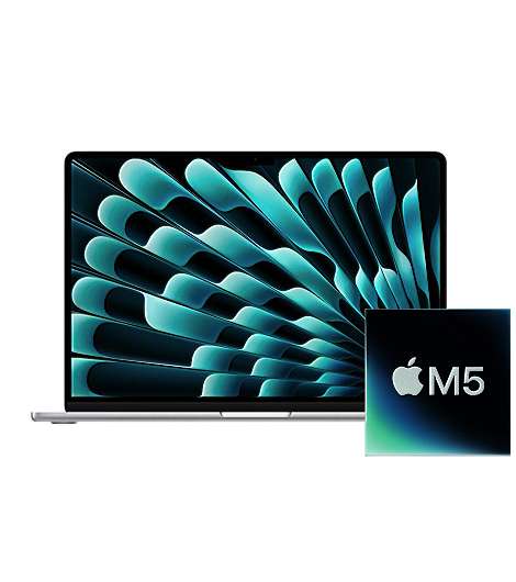 MacBook Air 15 mit M5 Chip leasen - mieten, 16 bis 32 GB RAM, 512 GB bis 4 TB SSD, Farbe Silber