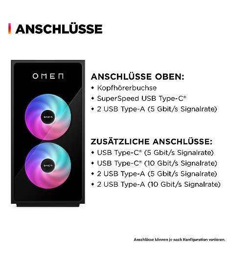 OMEN GT16-0067ng 35L Gaming Desktop Intel Core Ultra 9 285K 32GB/2x1TB SSD RTX 5070 Ti Windows 11 bei uns leasen