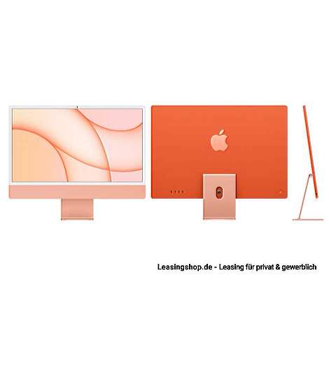 Apple iMac 24 mit 4,5K Display 512 GB Orange leasen, M1 Chip 8-Core CPU und 8-Core GPU, Z133
