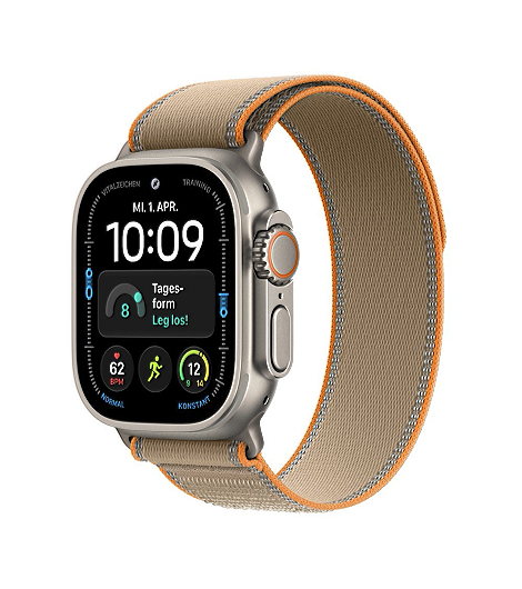 Apple Watch Ultra 4 Natur leasen, mit Trail Loop Armband Natur Sand