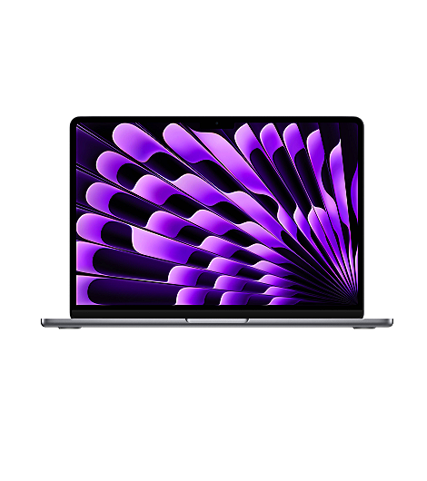 MacBook Air 13 M3 Chip, 8 bis 24 GB RAM, 256 GB bis 2 TB SSD leasen, mit 8‑Core CPU und 8‑Core GPU, Farbe Space Grau
