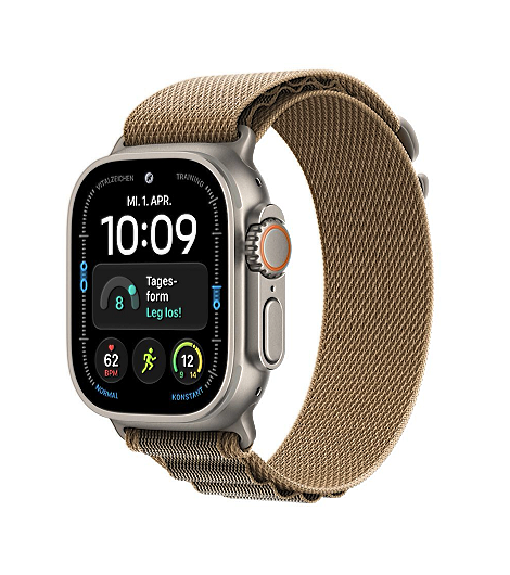 Apple Watch Ultra 4 Natur leasen, mit Alpine Loop Armband Wüstensand