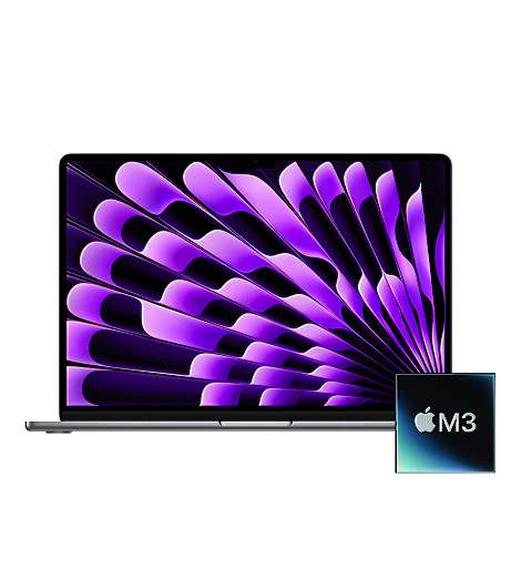 MacBook Air 15 mit M3 Chip leasen - mieten, 24 GB RAM, 512 GB bis 2 TB SSD, Farbe Space Grau
