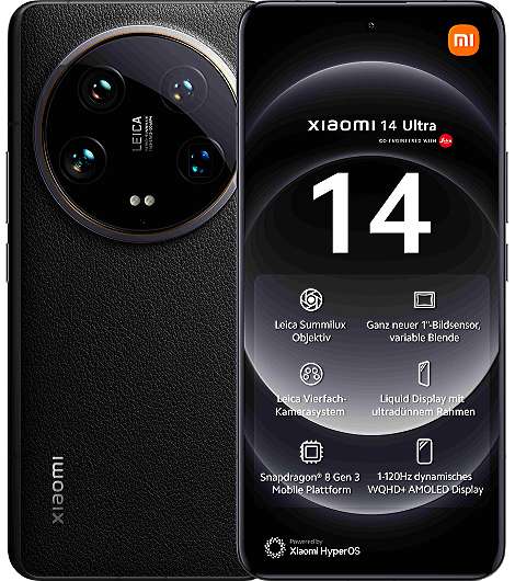 Xiaomi 14 Ultra 5G 16/512GB Dual-SIM Smartphone black leasen
