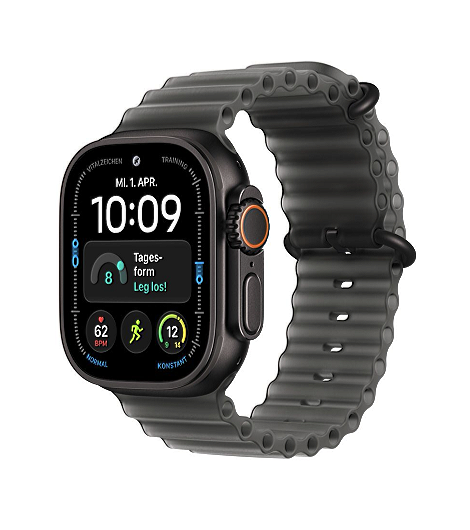 Apple Watch Ultra 4 Schwarz leasen, mit Ocean Armband Schwarz