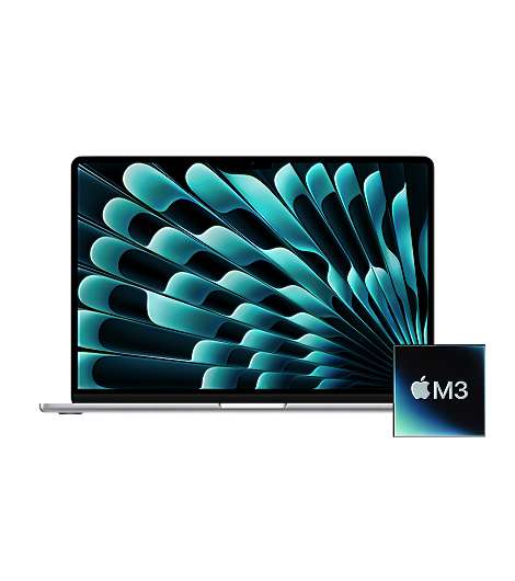 MacBook Air 15 mit M3 Chip leasen - mieten, 16 bis 24 GB RAM, 256 GB bis 2 TB SSD, Farbe Silber
