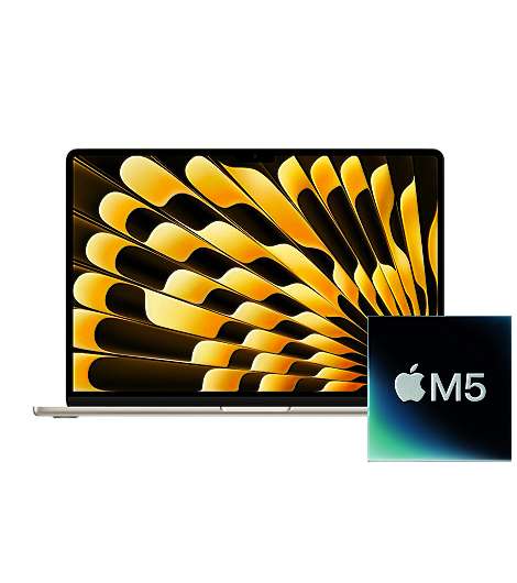 MacBook Air 15 mit M5 Chip leasen - mieten, 16 bis 32 GB RAM, 512 GB bis 4 TB SSD, Farbe Polarstern