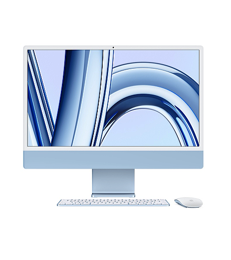 Apple iMac 24 M3 Chip leasen, 8-Core CPU 10-Core GPU, 256 GB SSD  Blau, MQRQ3D/A 