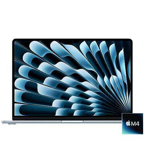 MacBook Air 13 mit M4 Chip leasen - mieten, 24 GB bis 32 RAM, 512 GB bis 2 TB SSD, Farbe Himmelblau