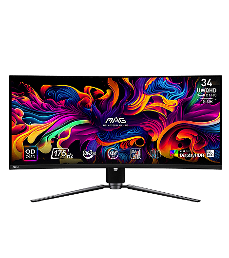 MSI MAG 341CQPDE QD-OLED, 34 Zoll Gaming-Monitor leasen