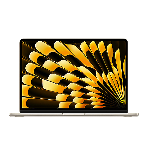MacBook Air 13 M3 Chip, 8 bis 24 GB RAM, 256 GB bis 2 TB SSD leasen, mit 8‑Core CPU und 8‑Core GPU, Farbe Polarstern