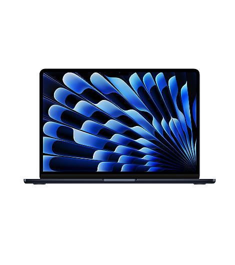 MacBook Air 13 M3 Chip, 8 bis 24 GB RAM, 256 GB bis 2 TB SSD leasen, mit 8‑Core CPU und 8‑Core GPU, Farbe Mitternacht