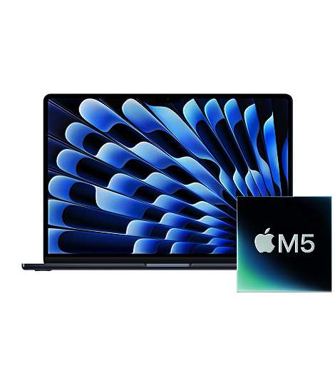 MacBook Air 13 mit M5 Chip leasen - mieten, 16 bis 32 GB RAM, 512 GB bis 4 TB SSD, Farbe Mitternacht