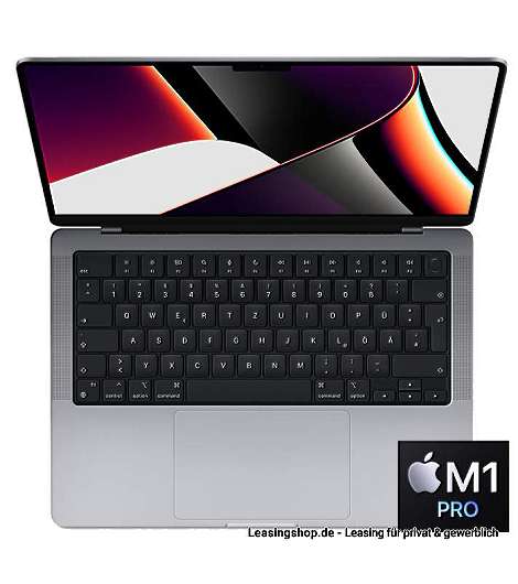 Apple MacBook Pro 14 mit M1 Pro Chip 8-Core, 16 bis 32 GB RAM, 512 GB bis 8TB SSD leasen, Space Grau MKGP3D/A