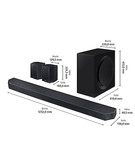 Samsung HW-Q995GC/ZG 11.1.4-Kanal Soundbar leasen Subwoofer, jetzt inkl. schwarz 8\