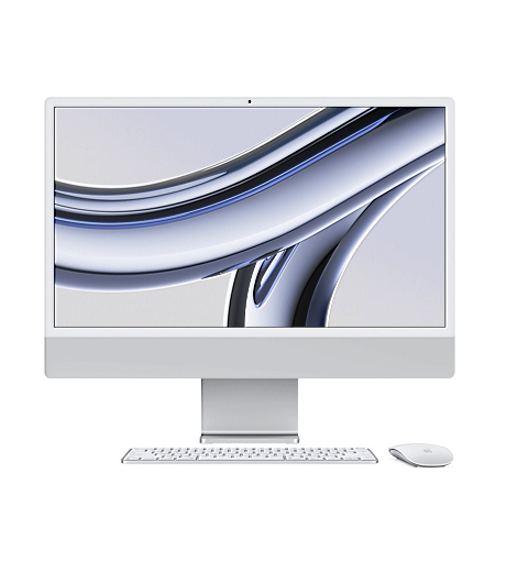 Apple iMac 24 M3 Chip leasen, 8-Core CPU 10-Core GPU, 512 GB SSD, Silber MQRK3D/A 