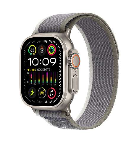 Apple Watch Ultra 2 leasen, Trail Loop Grün/Grau, MRF33FD/A