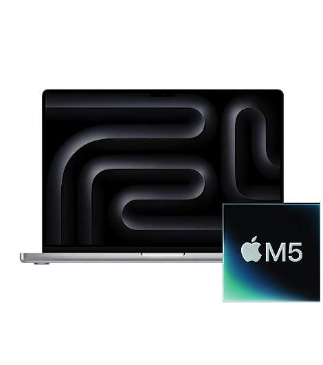 Apple MacBook Pro 14 M5 Chip leasen, 16GB/1TB SSD, Silber MDE54D/A