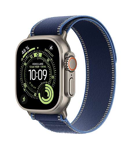 Apple Watch Ultra 3 Titan Natur leasen, mit Trail Loop Armband 