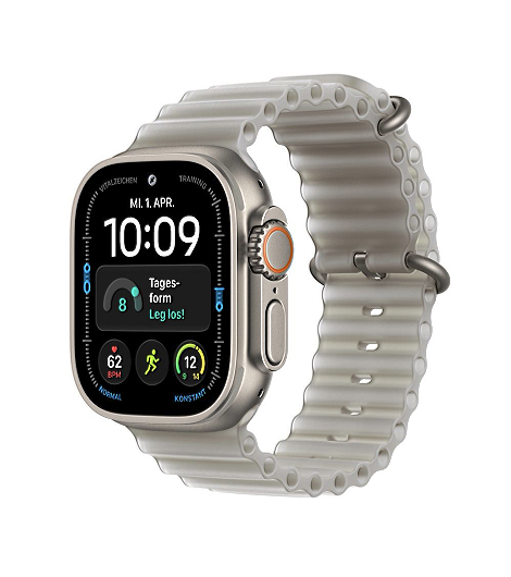 Apple Watch Ultra 4 Natur leasen, mit Ocean Armband Grau