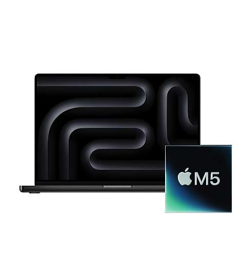 Apple MacBook Pro 14 M5 Chip leasen, 16GB/512GB SSD, Space Schwarz MDE04D/A