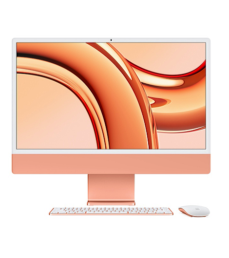 Apple iMac 24 M3 Chip leasen, 8-Core CPU 10-Core GPU, 512 GB SSD, Orange Z19S