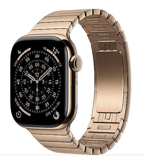 Apple Watch 11 GPS + Cellular leasen, 42 mm oder 46 mm Titan Gold, Gliederarmband Gold