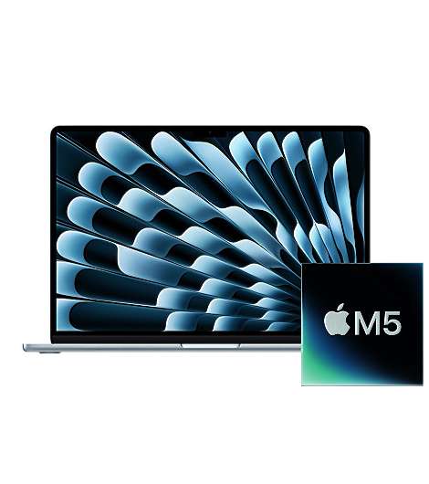 MacBook Air 13 mit M5 Chip leasen - mieten, 16 GB RAM, 512 GB SSD, 10-Core CPU 8-Core GPU, Farbe Himmelblau, MDHH4D/A
