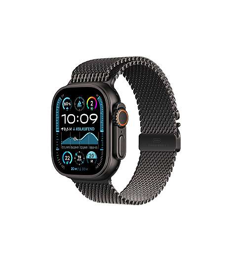 Apple Watch Ultra 2 leasen, mit Melanaise Armband Titan Schwarz in Gr. M