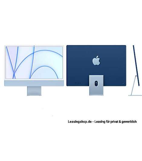 Apple iMac 24 8GB RAM 256 GB SSD Blau Kauf Leasing, M1 Chip 8-Core CPU und 7-Core GPU, MJV93D/A