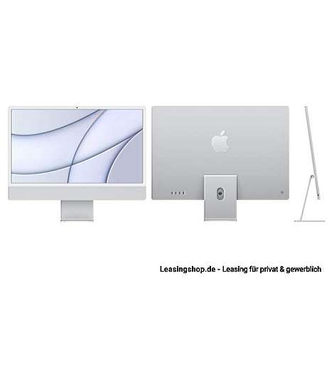 Apple iMac 24 mit 4,5K Display 256 GB Silber Kauf Leasing, M1 Chip 8-Core CPU und 7-Core GPU, MGTF3D/A